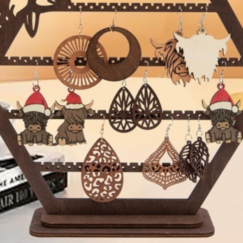 Hollowed Out Flower Earring Clip Display Rack Vintage Tabletop Organizer Rack Women