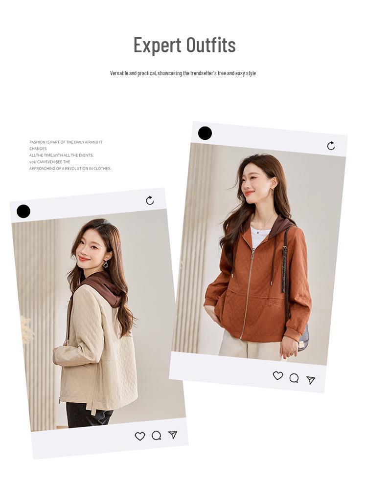 Women's Autumn 2024 Trendy Short Hooded Casual Jacket