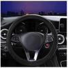 Leather Car Steering Wheel Cover Breathable Anti-Slip 15''/38cm Black Universal