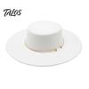 Chapeau Fedora Style Vintage Chapeau Rétro à Sommet Plat, Feutre de Laine Pork Pie Chapeau Melon avec Anneau Métallique pour Robe Décontractée Automne Hiver, Trilby à Large Bord pour Femmes