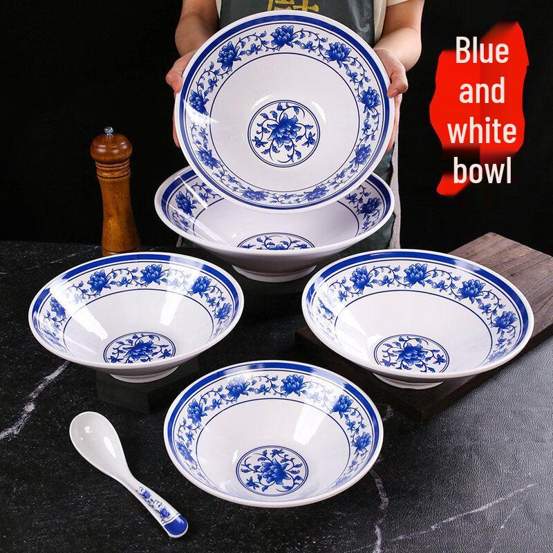ZISIZ Chinese Style Melamine Ramen Soup Bowl
