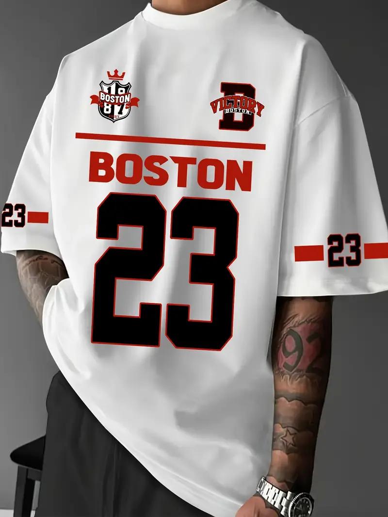 

Мужская футболка с принтом 23 Бостон, футболка с коротким рукавом, спортивная, женская, унисекс, повседневная, для ежедневной носки, летняя, мужская футболка для гонок 3XL