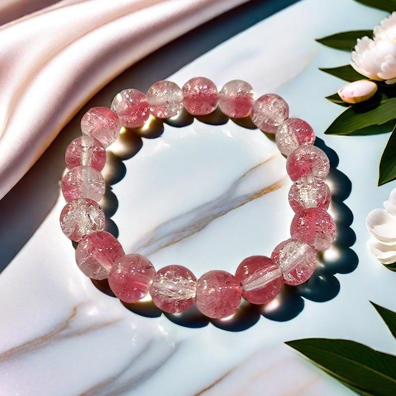 10mm Dopamine Jade Crushed Glass Bracelet: Women's Light Luxury Fidget Beaded Bracelet