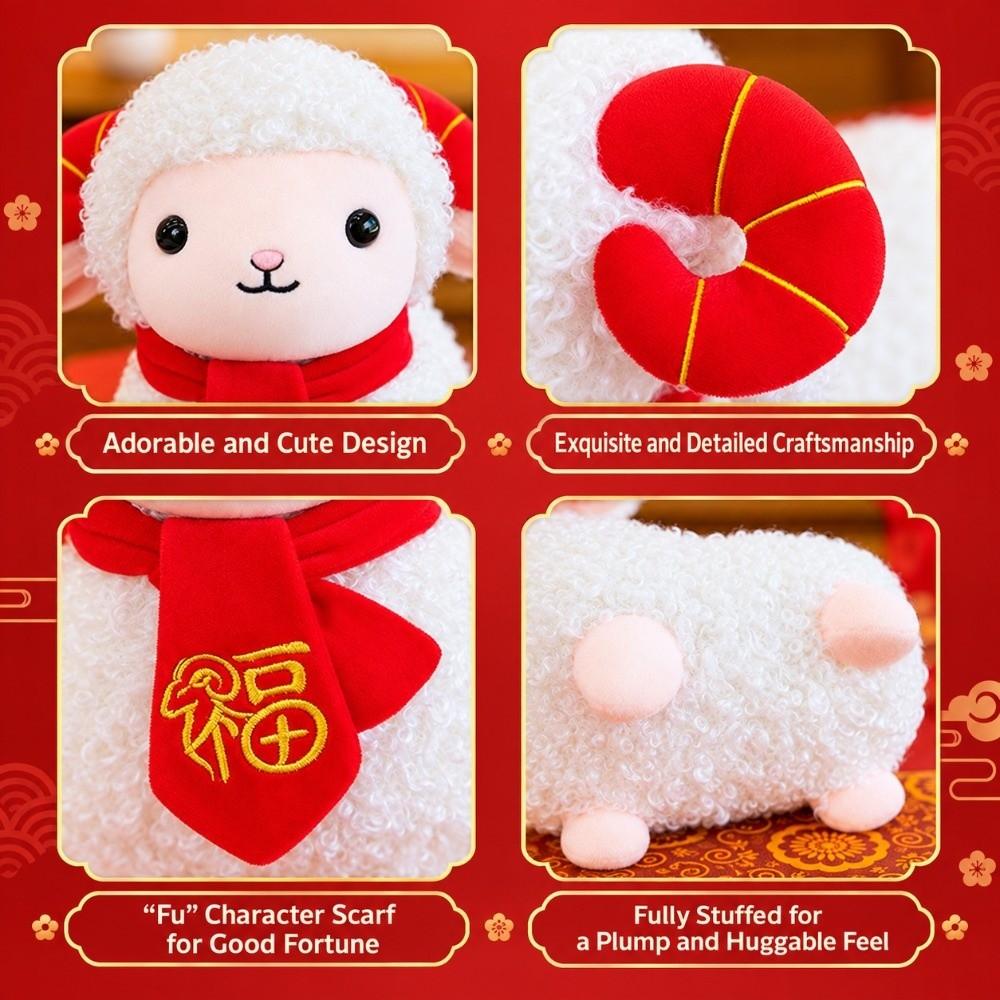 Soft Sheep Plush Toy Curly-haired Sheep Year Plush Doll New Lamb Stuffed Animal Gift for Children