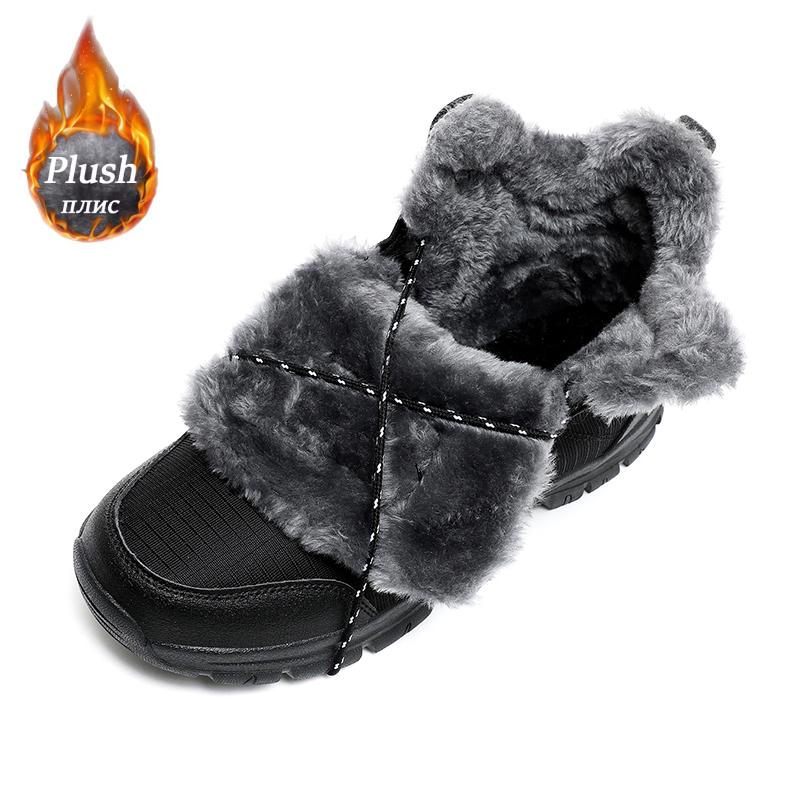 New Men Winter Snow Boots for Waterproof Leather Sneakers Super Warm Male Boots Outdoor Male Hiking Boots Work Shoes Size 39-48