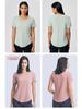 Women's Spring-Summer Yoga Short Sleeve T-shirt - Casual, Breathable, Loose-Fit for Running and Fitness