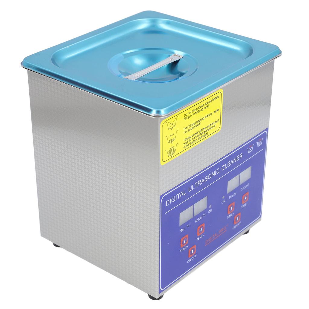 2L Ultrasonic Cleaner Stainless Steel Temperature Adjustable Ultrasonic Cleaning Machine for Jewelry Meter Circuit