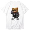 Teddy Bear Tshirt Cool Robotic Graphic Tops Harajuku Cartoon Streetwear Fitness Clothes Casual Fashion Tee Roupas Masculinas