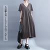 Long Dolman Plus Relaxed Slimming Everyday Summer [MSFQSNB] Women's Dress, Skirt, Sleeves, V-Neck, A-Line, Flare, Sizes, Figure-Flattering, Fit,