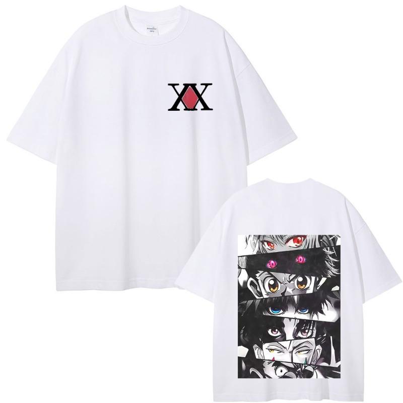 Anime Hunter X Hunter Eyes Graphic T-shirt Men Women Soft Cotton T Shirts Male Fashion Manga Oversized Streetwear