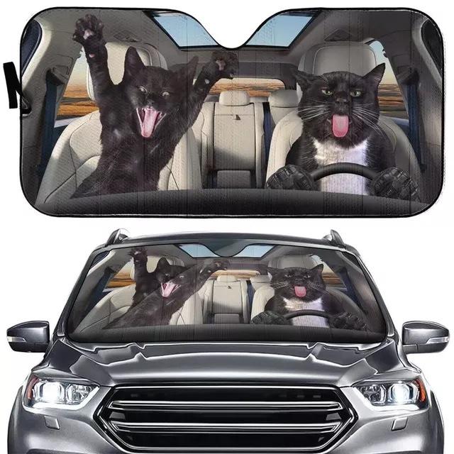 Car Visor Funny Selfie Cat Car Windshield Sun Visor Uv Protection