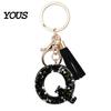 Lightweight Keychain Pendant, Sequins Star Letter A-Z Charm with Tassel, Gift Alphabet Initial Metal Keyring for Handbag Backpack Bag