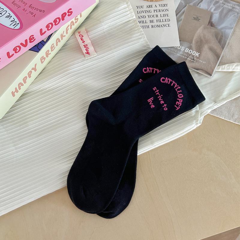 

Мультяшные носки, Милый утенок, Носки до середины икры, Осенние длинные носки, Модные носки-гольфы с надписью, Бесшовные 1 pair