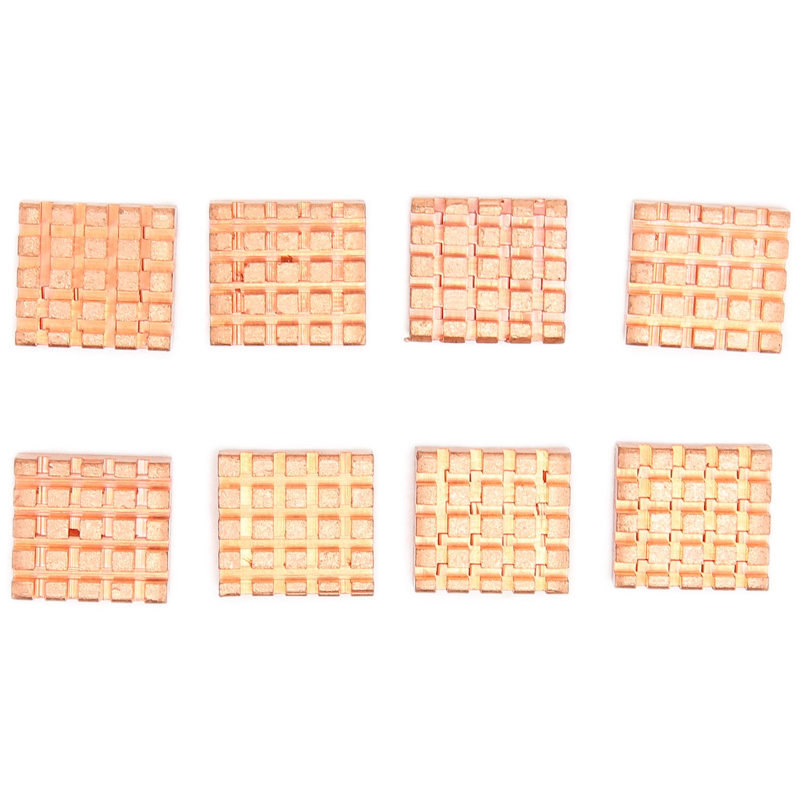 

8шт. Радиаторы из чистой меди с клеевыми накладками для материнской платы, видеокарты, звука