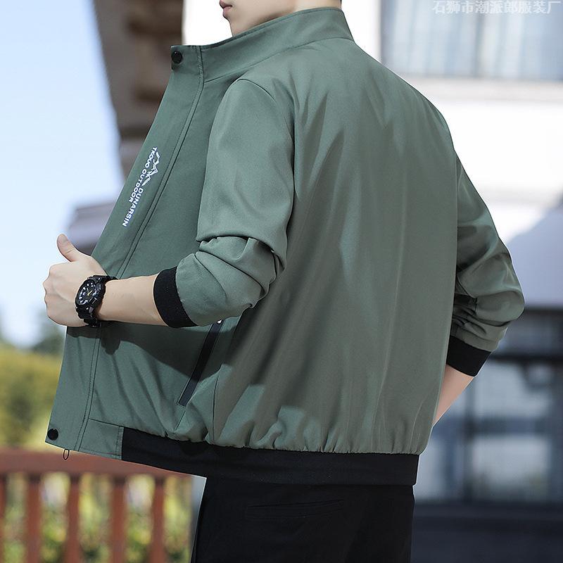 Spring and Autumn Loose Casual Tooling Gown Korean Version of Trendy Youth Stand-up Collar Top Jacket