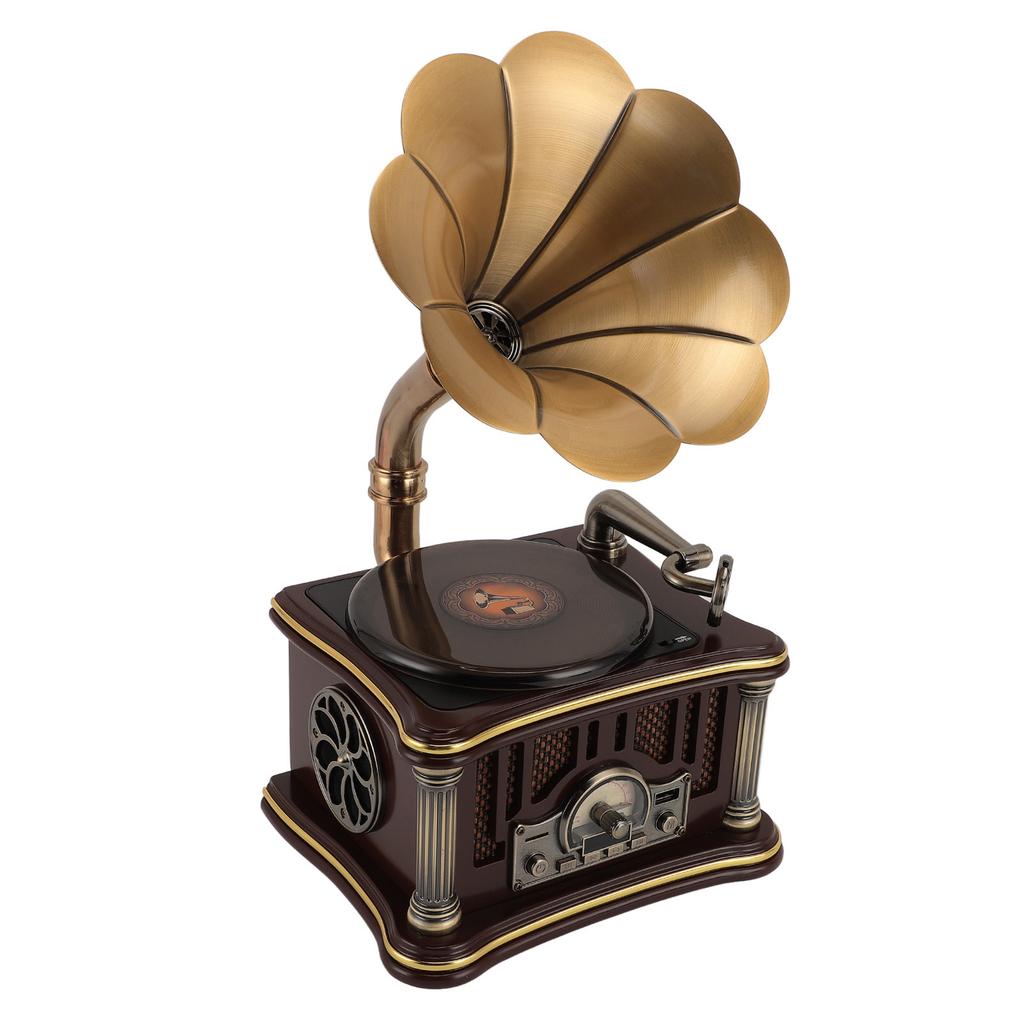 Vintage Gramophone Speaker 2000mAh Input Retro CD Player Radio Speaker