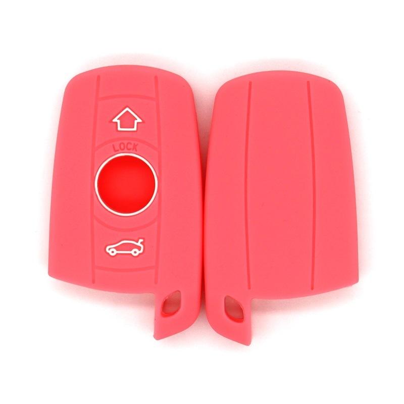 

Чехол для автомобильного ключа для BMW 1 3 5 6 серии E90 E91 E92 E60 Fob 3 кнопки автомобильный силиконовый чехол для автомобильного ключа розовый