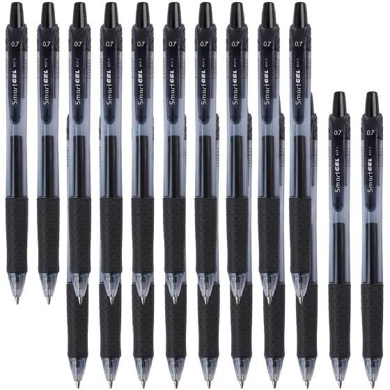 Smart Color Art 45 Pack Black Gel Pens, Retractable Medium Point Gel Ink Pens, Smooth Writing, Comfort Grip, Unisex