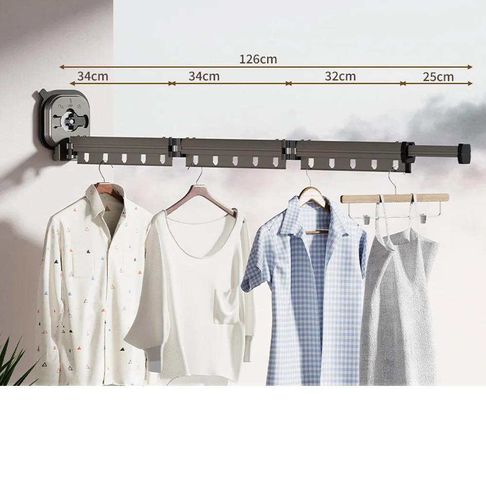 Stainless Steel Wall Mounted Folding Retractable Drying Rack 360° for Laundry Room,Balcony,Dorm,No-hole suction cup Drying Rack