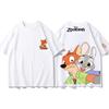 Miniso Zootopia Bawełniany T-shirt Top Moda Y2k T-shirt Męski Bawełniany T-shirt Top Letni Damski T-shirt Y2k Ubrania dla Pary