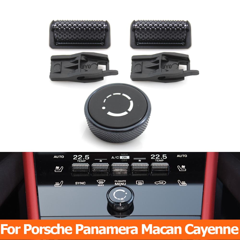 Car Front Rear Air AC Switch Button Cover Audio Volume Control Knob For Porsche Panamera 976 Macan 95C Cayenne 9YA-2 2024-2026