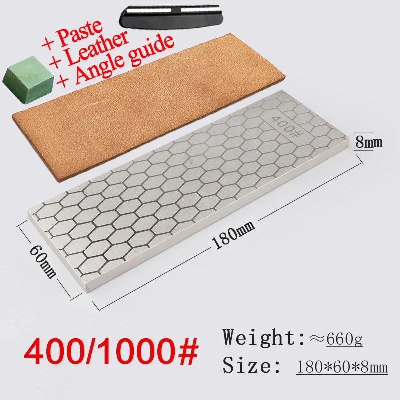 [Video]1pcs 400 1000 double side grit diamond knife sharpener sharpeing stone kitchen tools honing blade coarse sharpen