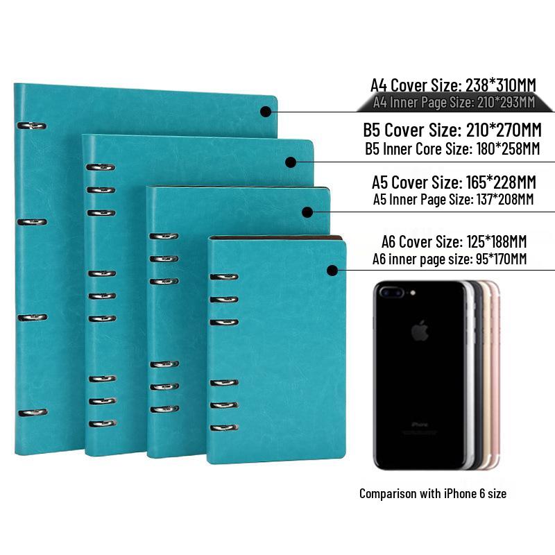 Retro Leather Loose-Leaf Binder: Detachable Core Office Notebook with Multiple Specs