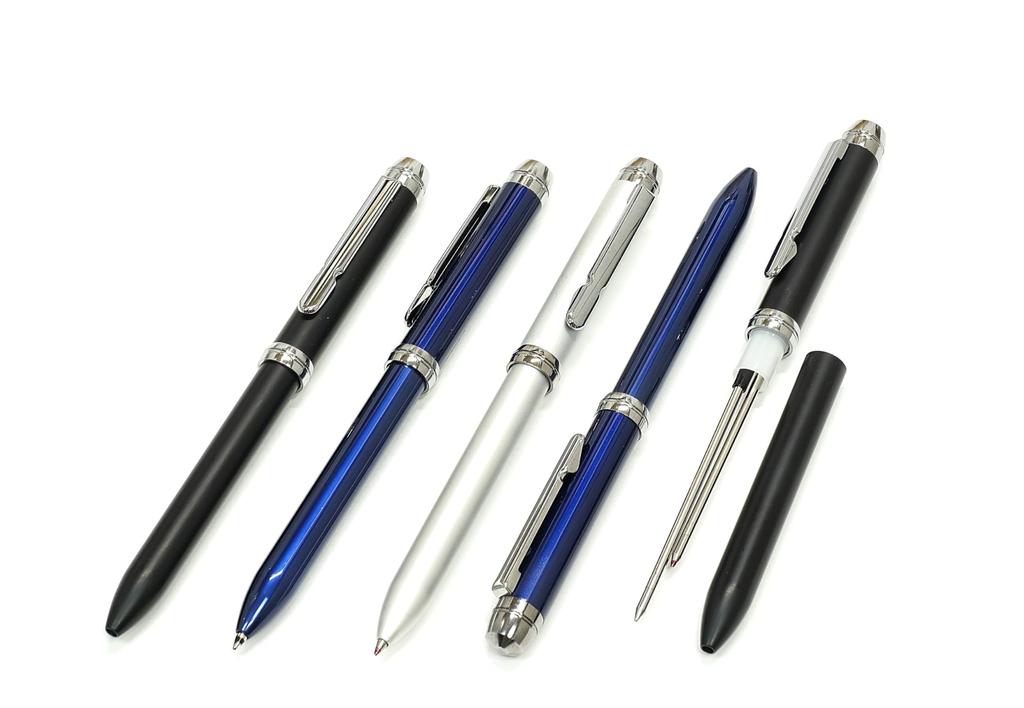 Made in Metallic Rotating Ballpoint Pen Premium Japan, Two-Color Super, Black, Boxed, K7-2CA-1-B