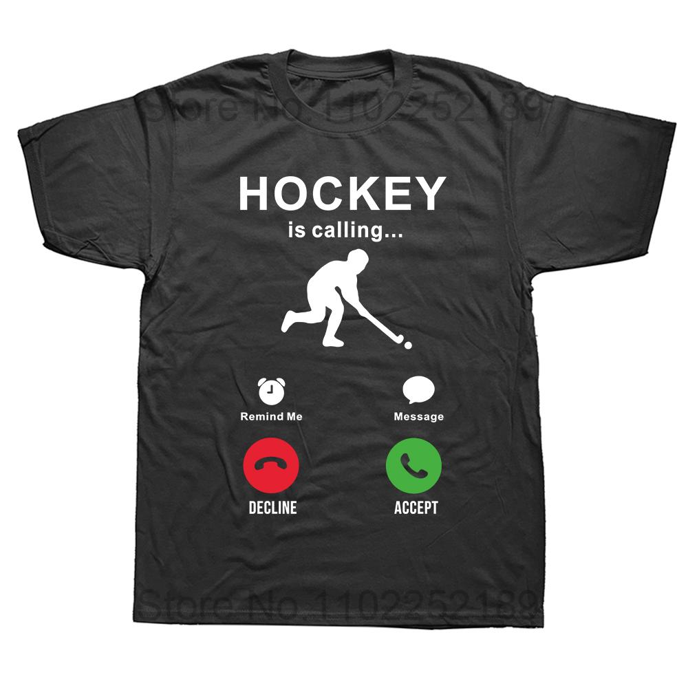 

Funny Field Hockey Is Calling T Shirts Streetwear Short Sleeve Dad Father Husband Boyfriend Hockeyer T-shirt Mens Clothing 4XL