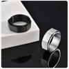Vnox Geometrischer Spinner Ring 7-11 Größe 7,8 mm Bandbreite Schwarz Silber Farbe Edelstahl Schmuck Geschenke für Männer Freund Ihm