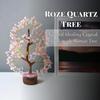 Rose Quartz Tree Natural Gemstone Tree of Life Love Harmony Bonus Crystal Pendant Golden Wire 300 Beads