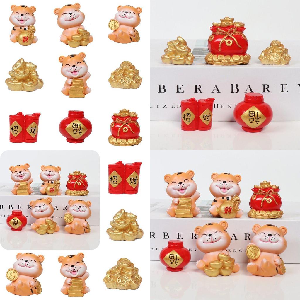 2022 Cny Chinese New Year Home Decorative Tiger Figurines With Creative Resin Design