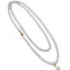 Pearl Double Stacked Long Neck Chain Niche Design Fashionable Silver Necklace Beads High-End Exquisite Chain Sweater Chain
