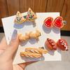 1/5pcs Funny Food Hair Clip for Women; Cute Duck Mouth Clip; Side Bangs Pizza Dog Bread Popular Hair Pin