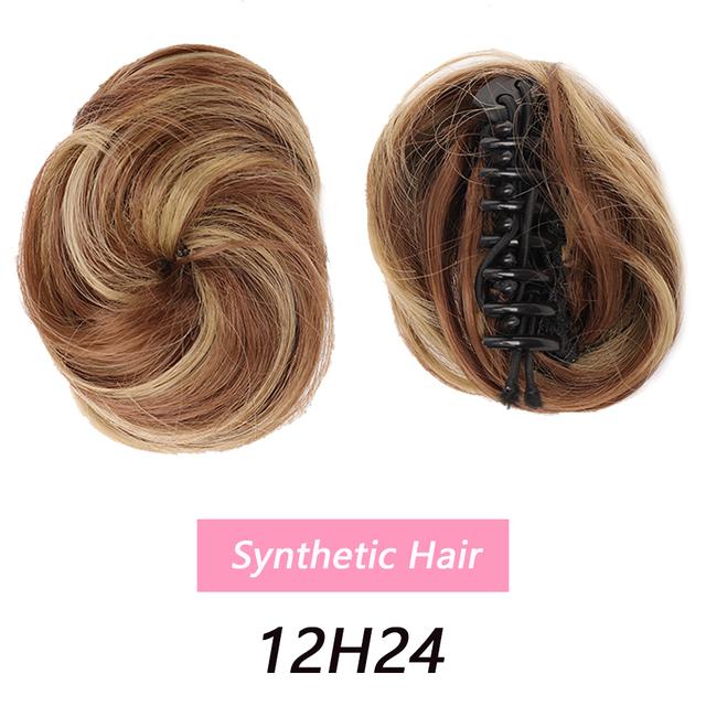 LUPU Synthetic Hair Bun Claw On Chignon Scrunchy Hairpieces PonyTail Chignon For Women Hair Extensions High Temperture Fiber