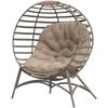 Egg Chair with Cushion & Side Pocket - Brown