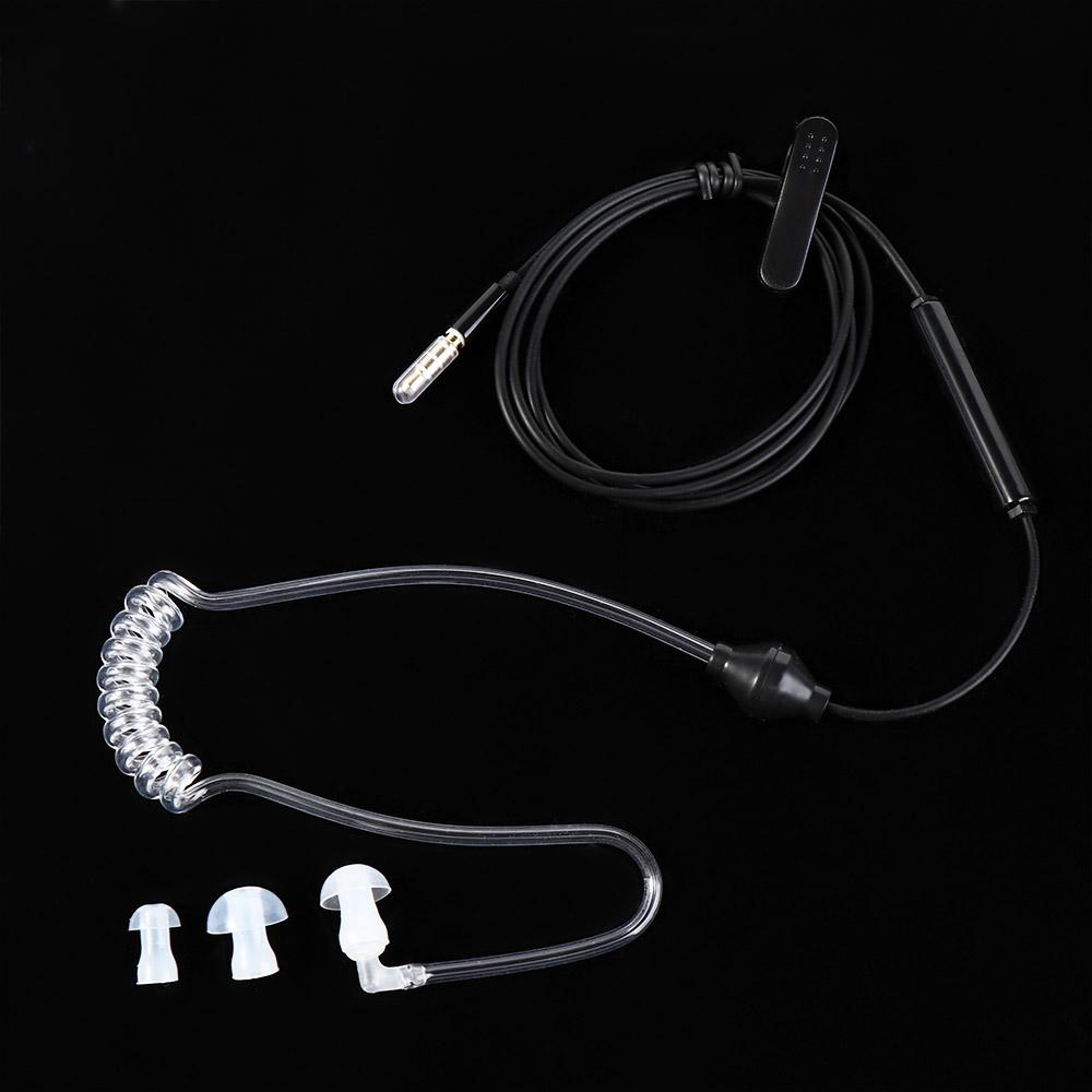 Monitor Walkie Security Anti Radiation Single Stereo Mobile Phone with Air Pipe 3.5mm Spring Earphone Headset Earbuds Earpiece