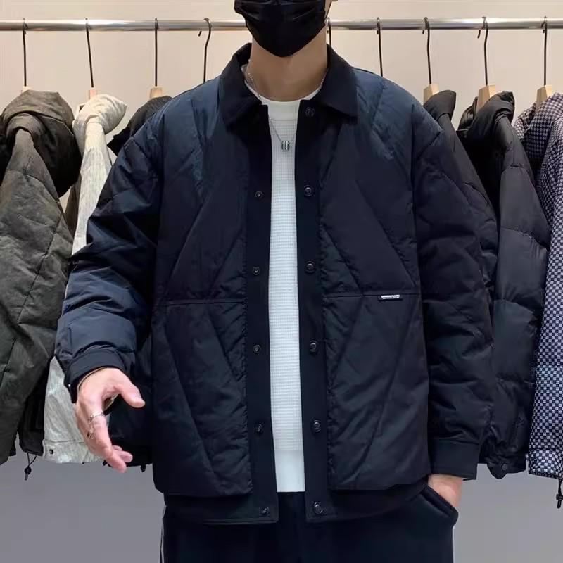 Men's Winter Clearance Lightweight White Duck Down Shirt-Style Jacket - Loose Fit, Plus Size, Workwear