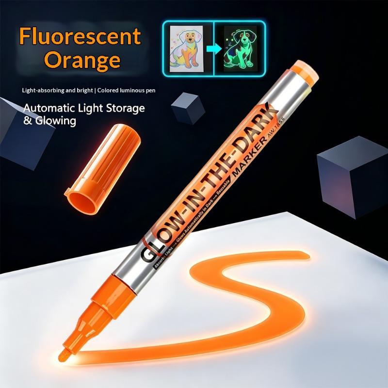 8 Colors Fluorescent Luminous Marker Party Decoration Paint Diy Crafts Creative Artwork Waterproof Non-Toxic Dark Pen Draw Tool