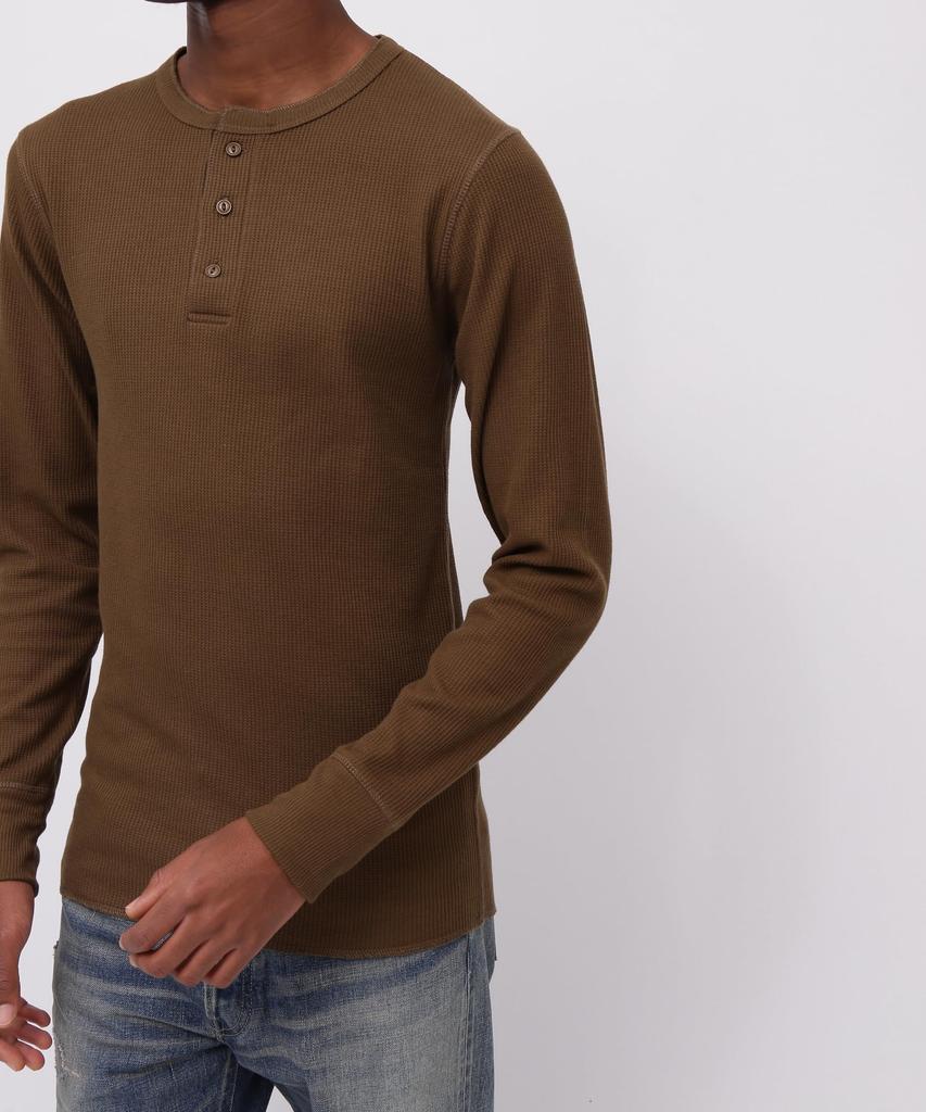 AVIREX DAILY L/S THERMAL HENLY NECK T-SHIRT men's XL 310 olive 783-3930007 XL 310 olive