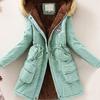 IELGY Winter Mid-length Cotton-padded Jacket Large Fur Collar Hooded Thickened Cotton-padded Jacket Jacket