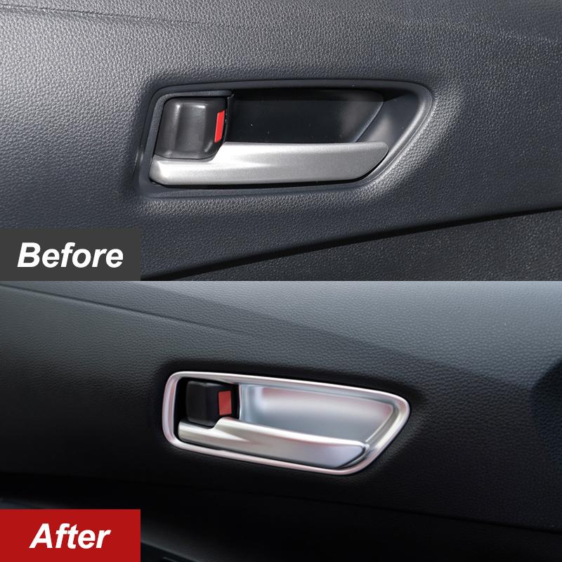 Inner Door Bowl Protector Frame Cover Trim Sticke For Toyota Corolla     ABS Car Accessories