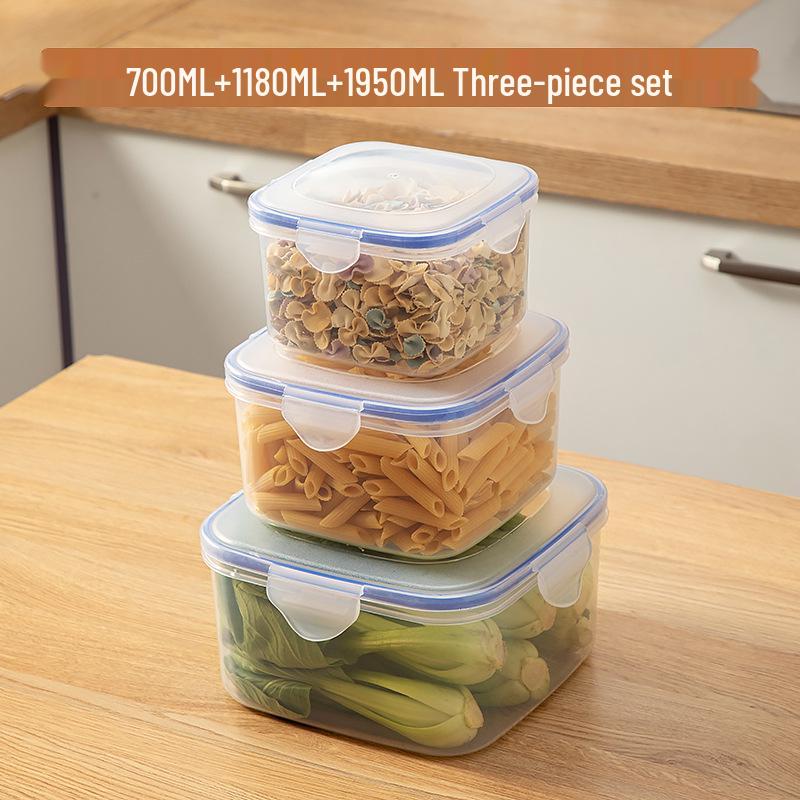 Transparent Food-Grade Kitchen Storage Box for Refrigerator and Microwave, Ideal for Fresh Food, Heating, and Takeaway.