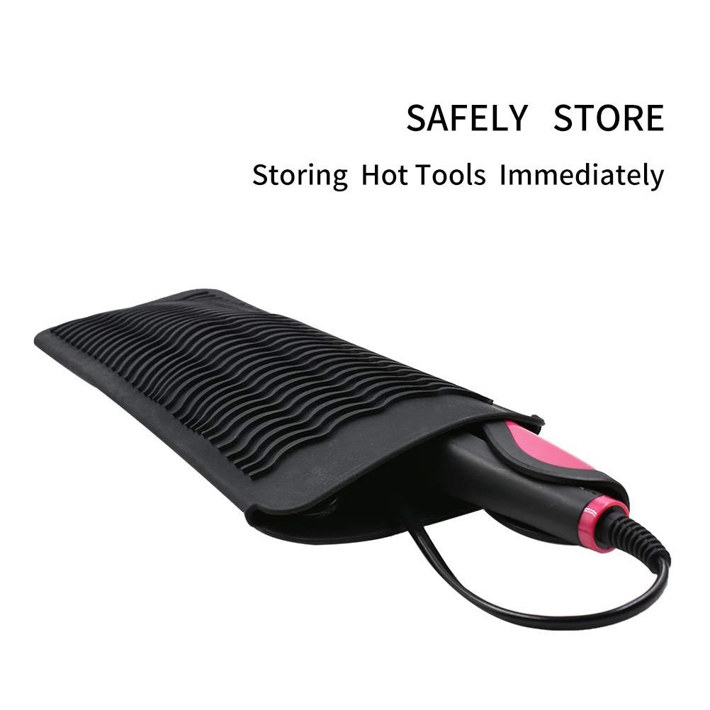 Silicone Heat Resistant Travel Mat Pouch for Curling Iron Hair Straightener Flat Iron and Hair Styling Tool