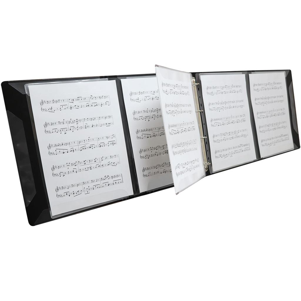 YOHAC Sheet Music File, 4-Sided, Writable [Supervised by a Professional Pianist], 64 Pages Total (A4 Loose-Leaf), Can Also Hold A3 Sheets (Main Unit