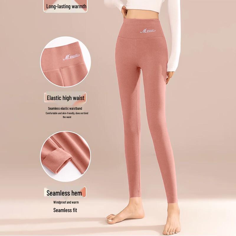 Langsha Women's De-Velvet High-Waist Thermal Leggings