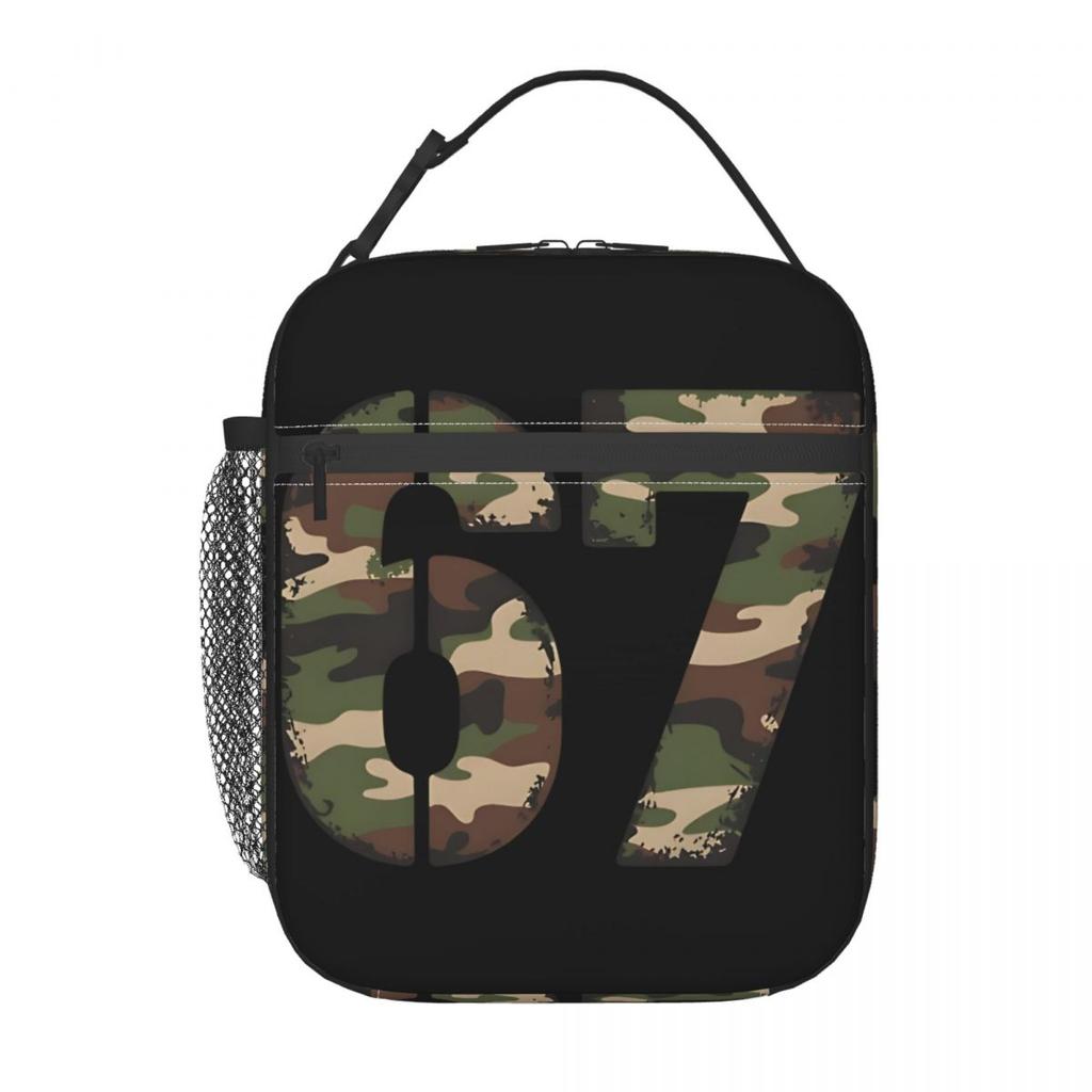 67 Six Seven 6 7 Funny Meme Italian Brainrot Thermal Insulated Lunch Bag for Travel Portable Bento Box Thermal Cooler Lunch Box