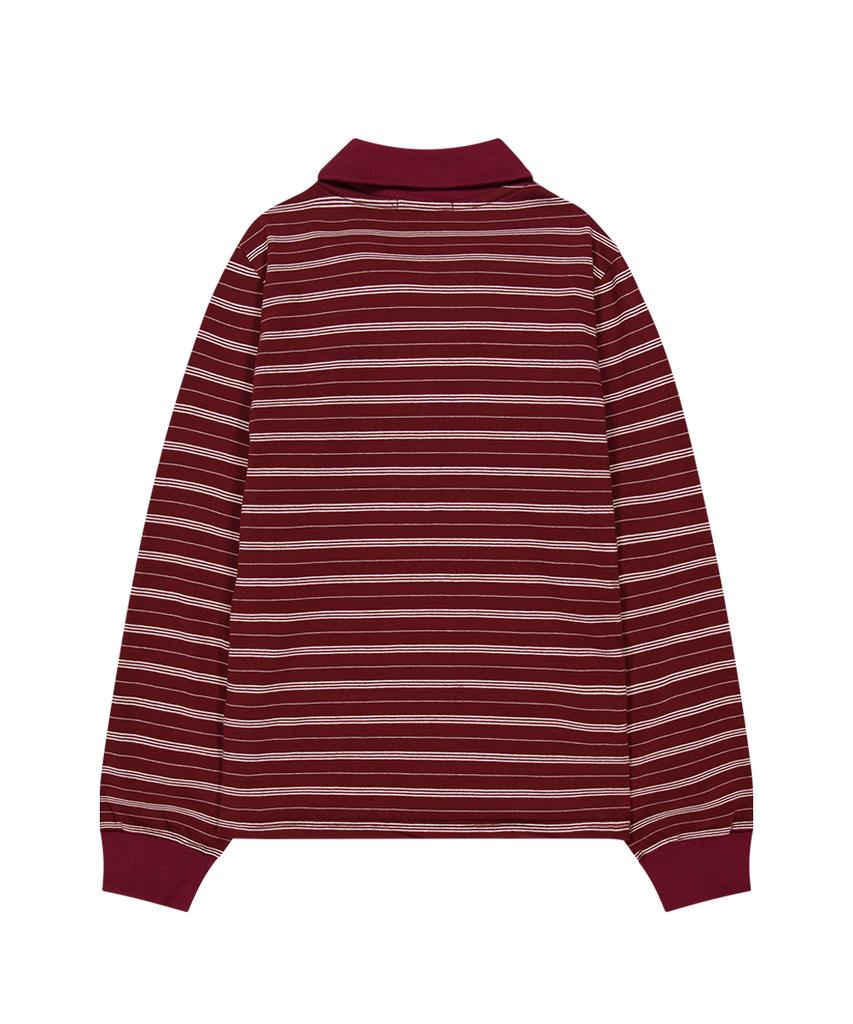 ILLIGO Open Collar Long Sleeve Burgundy