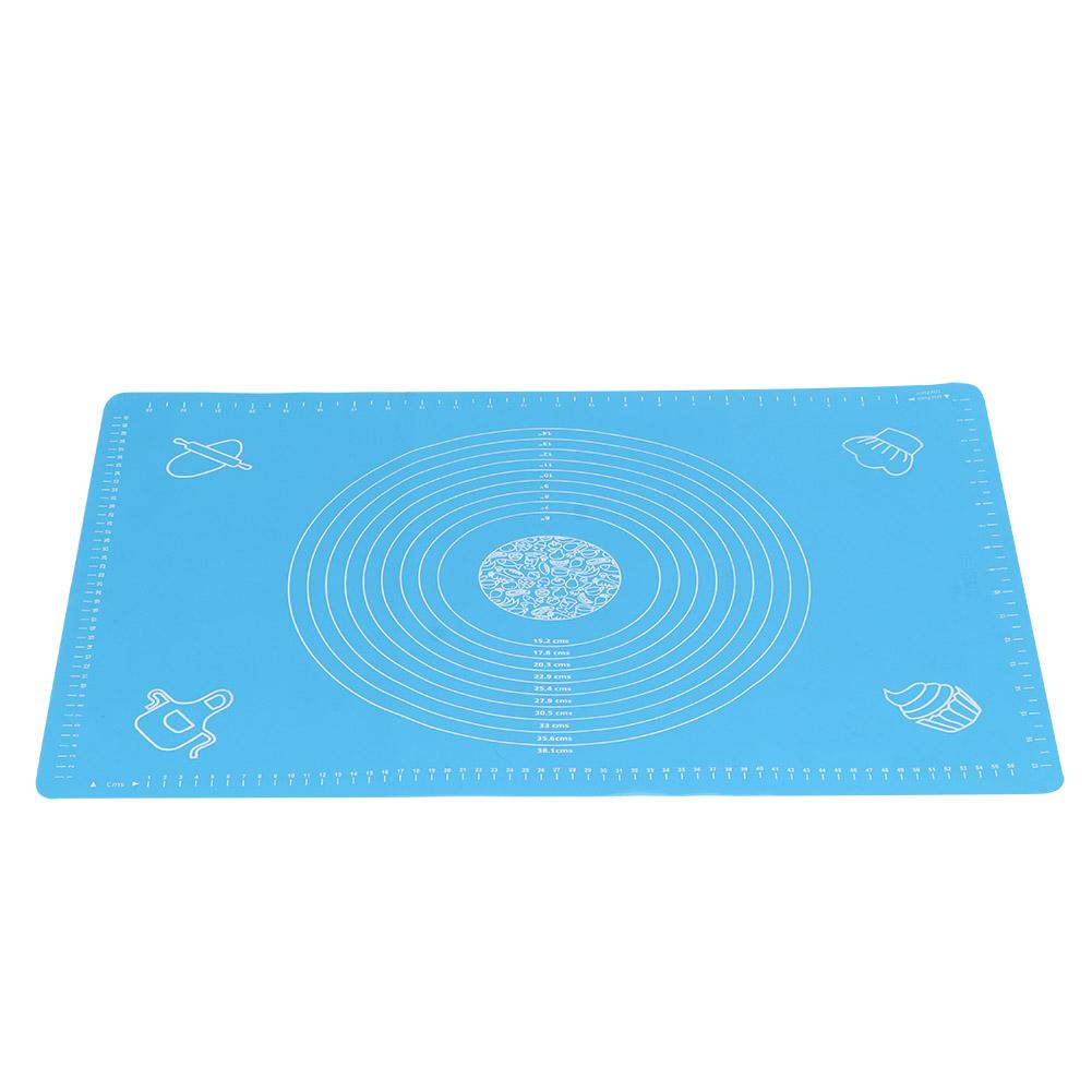 64x45cm High Temperature Resistant Non-Stick Silicone Dough Mat with Scale Baking Tool(Blue )