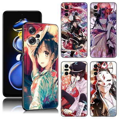 Funda de Teléfono de Silicona Negra Estilo Anime Japonés Zorro para Xiaomi POCO X3 X4 NFC F5 M3 M4 M6 X5 X6 Pro F3 F4 GT 5G C55 C65 M5
